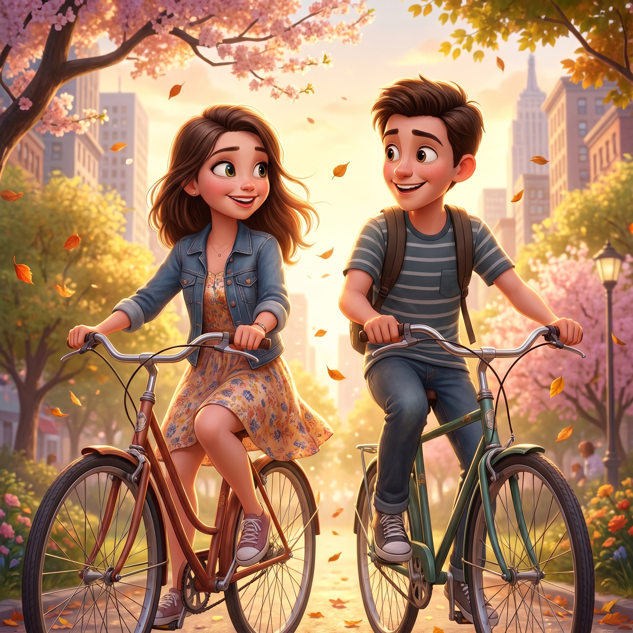 Cute Couple On Cycle